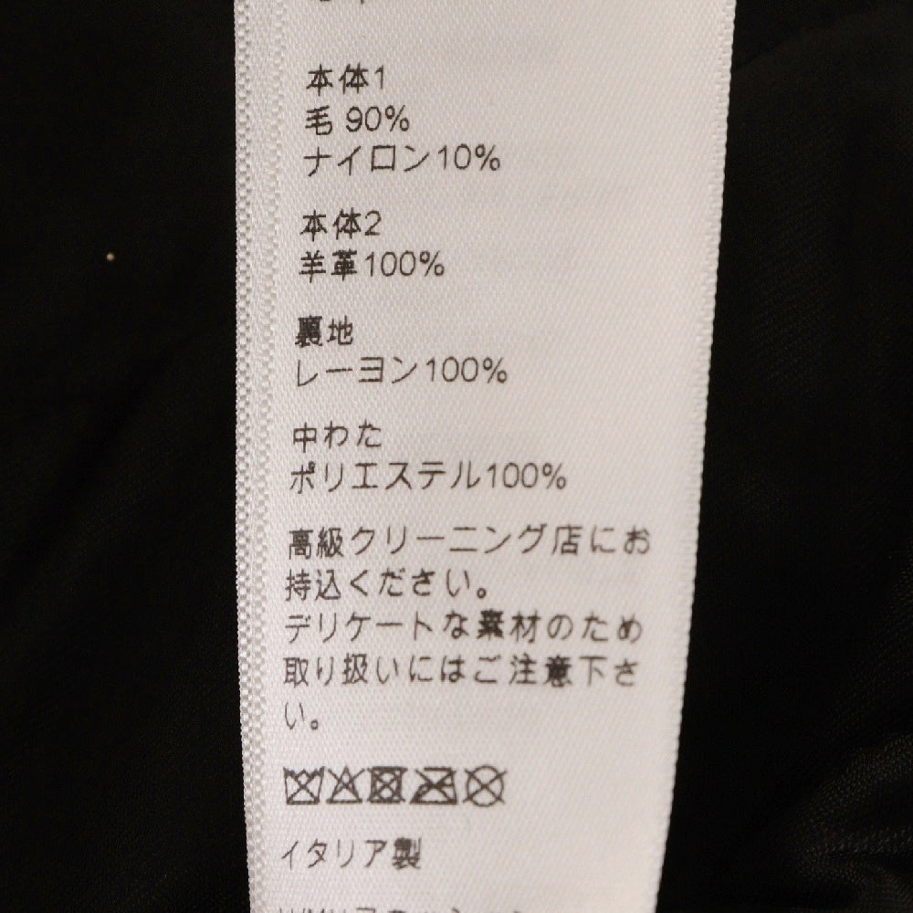 CELINE(セリーヌ) テディカラーテクスチャードバーシティジャケット レザースリーブ バックロゴスタジャン ブルー 2W804896C レディース