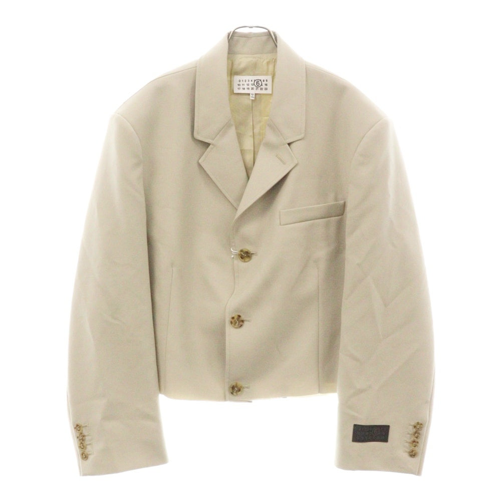 MM6 Maison Margiela(エムエムシックスメゾンマルジェラ) ボックスシルエット オーバーサイズ シングルジャケット ホワイト S62BN0083 S78357