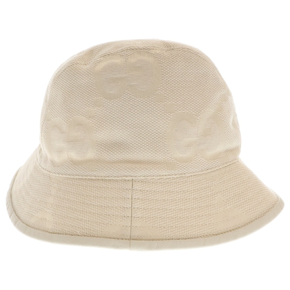 GUCCI(グッチ) ジャンボGGキャンバス バケットハット 帽子 レディース ホワイト 681256 4HANW