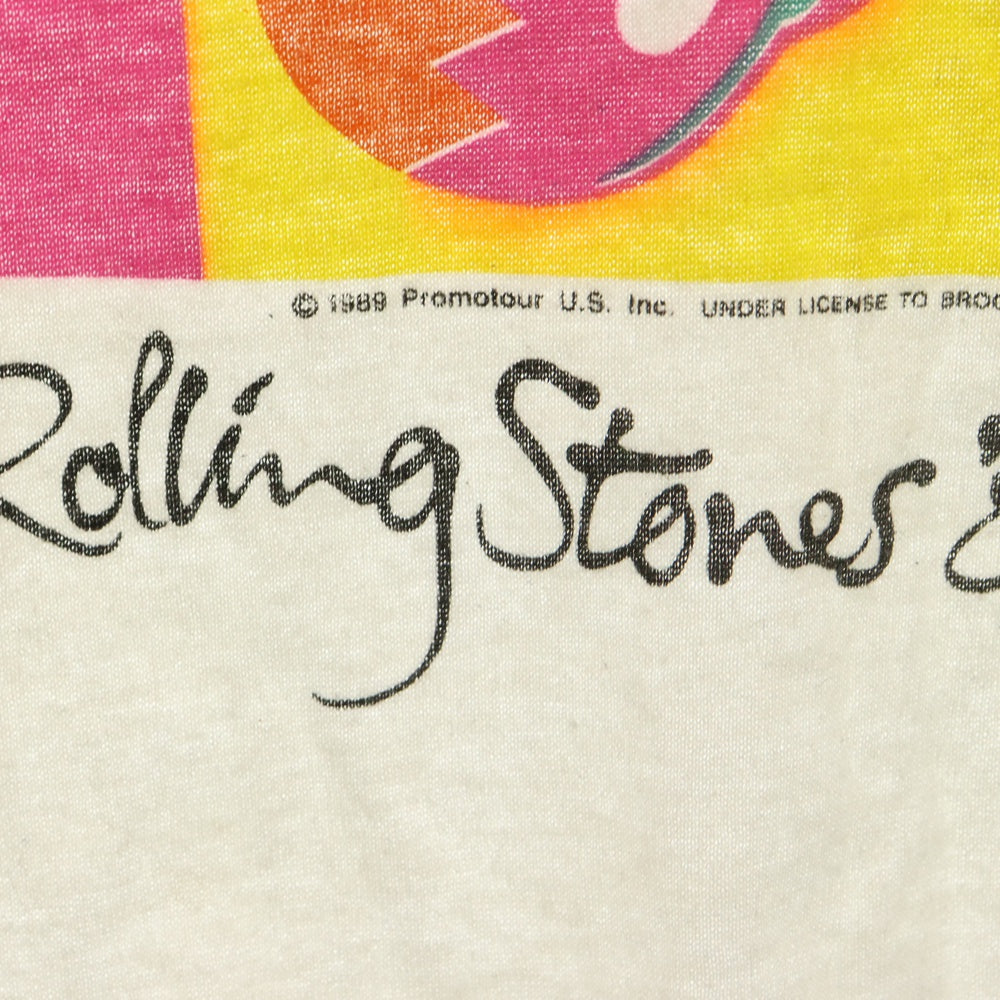 VINTAGE(ヴィンテージ) 80S ローリングストーンズ アンディ ウォーホル タイプ 北アメリカ ワールドツアー 半袖Tシャツ カットソー ホワイト