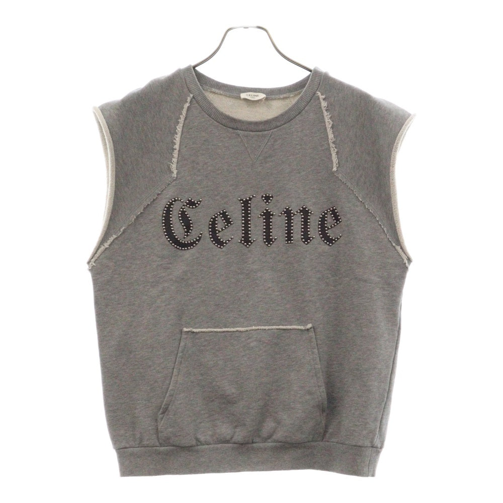 CELINE(セリーヌ) ロゴスタッズ ノースリーブ カットソー グレー 2Y556670Q