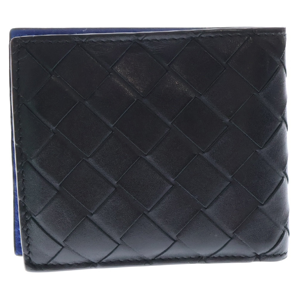 BOTTEGA VENETA(ボッテガヴェネタ) イントレチャート 二つ折り財布 ウォレット ブラック/ブルー 619390 VCPQ7