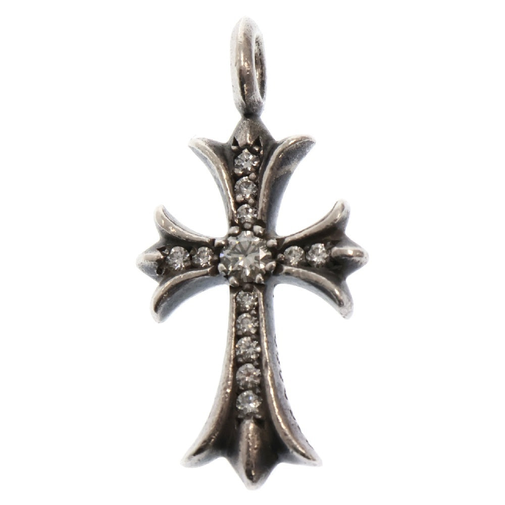 CHROME HEARTS(クロムハーツ) TNY CRSF P DMND タイニーファットクロス PAVEダイヤ ペンダント シルバーネックレストップ シルバー