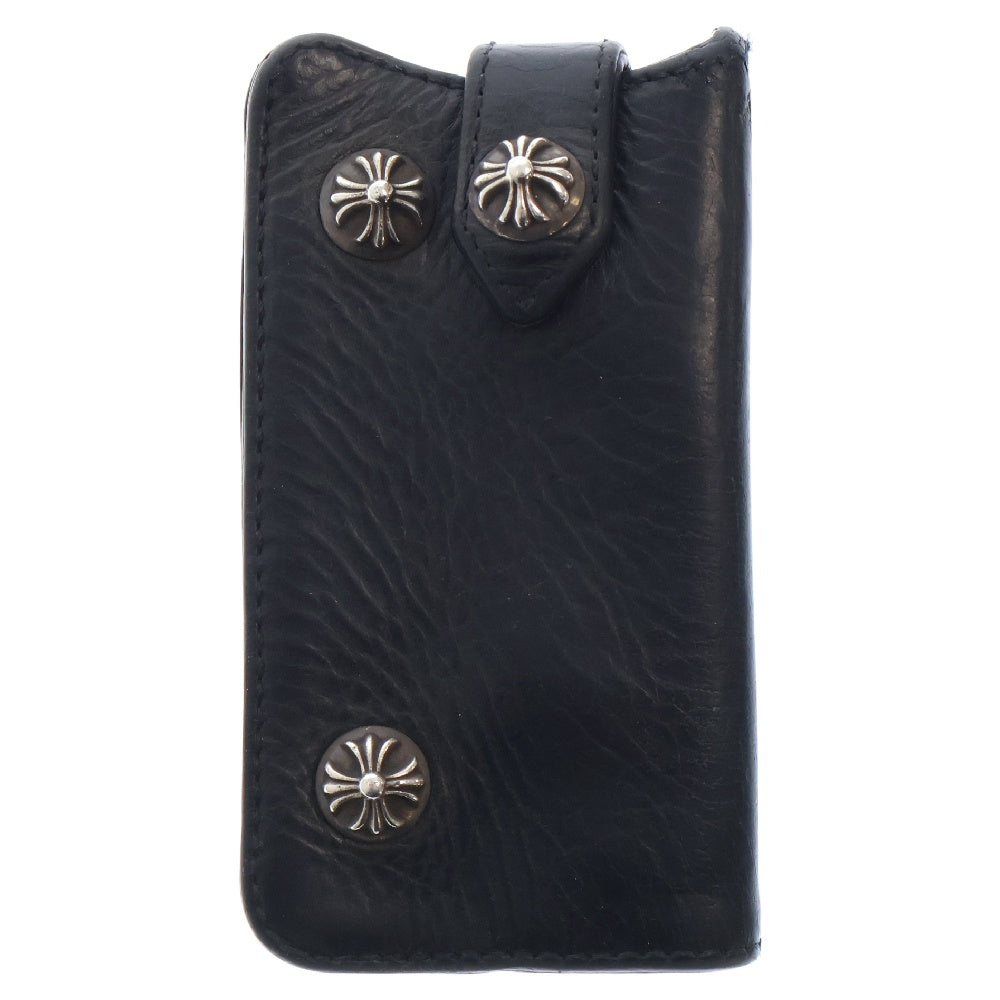 CHROME HEARTS(クロムハーツ) KEY CASE クロスボールボタンレザーキーケース ブラック/シルバー