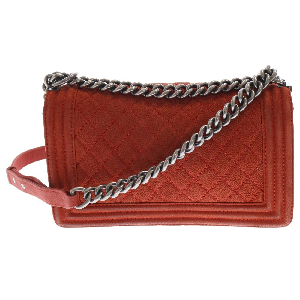 CHANEL(シャネル) ボーイシャネル25 キャビアスキンチェーンショルダーバッグ レッド