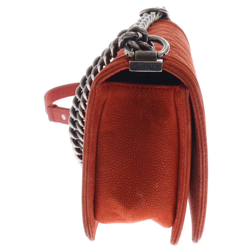 CHANEL(シャネル) ボーイシャネル25 キャビアスキンチェーンショルダーバッグ レッド