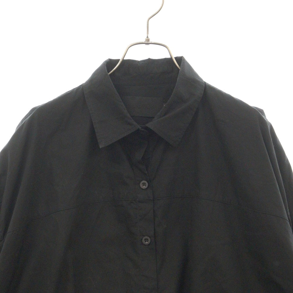 VEINDALS(ヴェインダルス) OUTWEAR LARGE FIT BACK NECK PRINT SHIRTS ラージフィット バックネックプリント 長袖シャツ ブラック