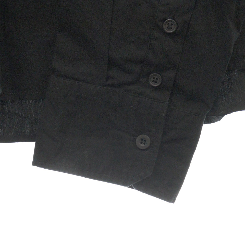 VEINDALS(ヴェインダルス) OUTWEAR LARGE FIT BACK NECK PRINT SHIRTS ラージフィット バックネックプリント 長袖シャツ ブラック