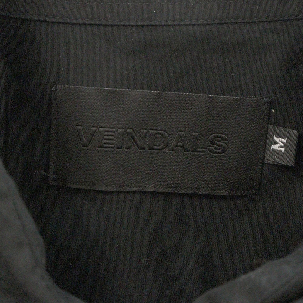 VEINDALS(ヴェインダルス) OUTWEAR LARGE FIT BACK NECK PRINT SHIRTS ラージフィット バックネックプリント 長袖シャツ ブラック