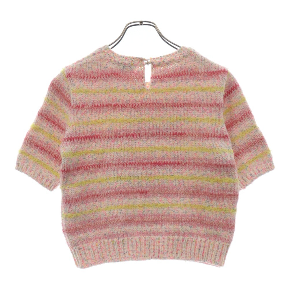 CHANEL(シャネル) Cotton Mixed Fiber Pullover P76579 ハートデザイン レディース クロップド マルチカラー 半袖ニット