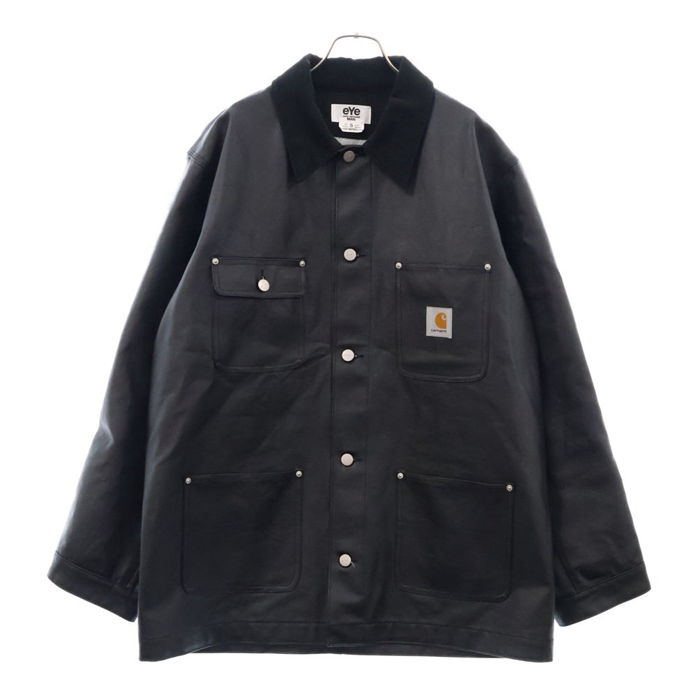 eYe COMME des GARCONS JUNYA WATANABE MAN(アイ コム デ ギャルソン ジュンヤ ワタナベ マン) 24SS カーハート ウレタンコーティング ワークチョアー カバーオールコート ブラック WM-J901