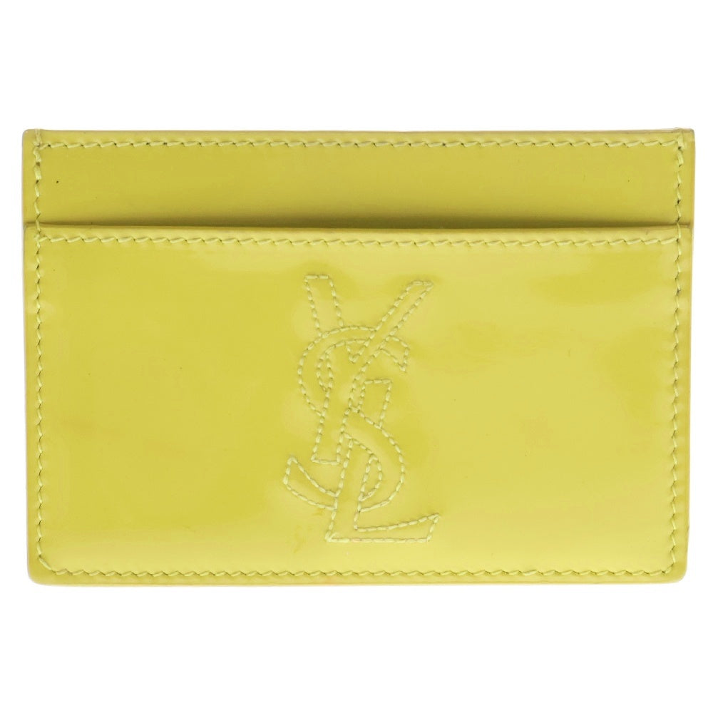 YVES SAINT LAURENT(イヴサンローラン) パテントレザー カードケース パスケース イエロー 552908 レディース
