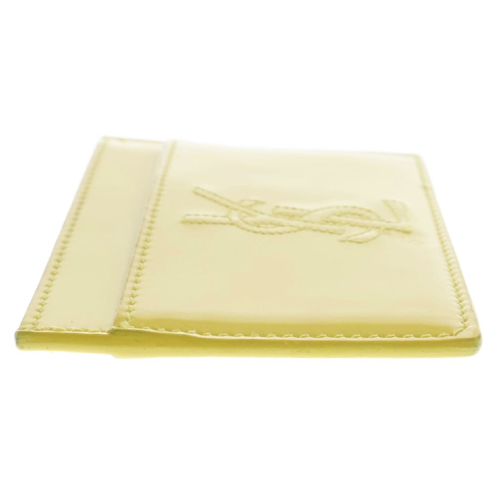 YVES SAINT LAURENT(イヴサンローラン) パテントレザー カードケース パスケース イエロー 552908 レディース