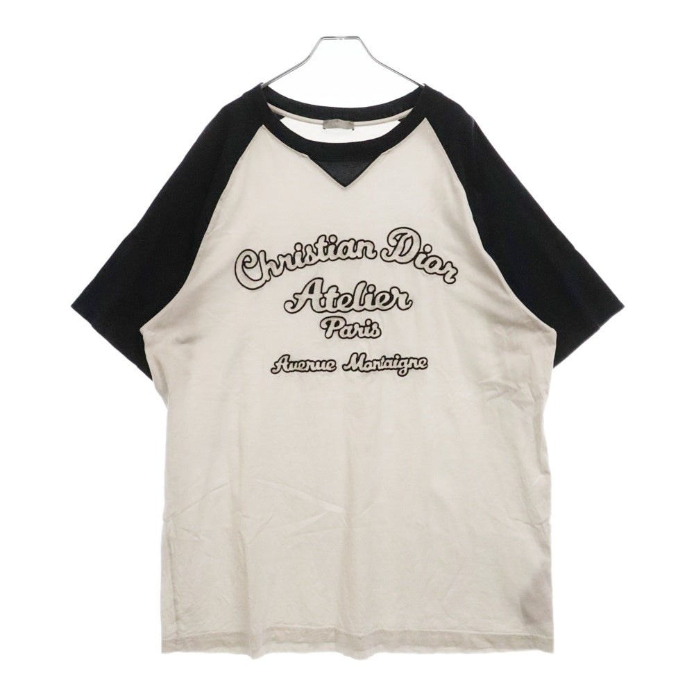 DIOR(ディオール) 22SS ATELIER OVERSIZED TEE アトリエ ロゴ刺繍オーバーサイズ Tシャツ 半袖カットソー ホワイト/ネイビー 213J635A0677
