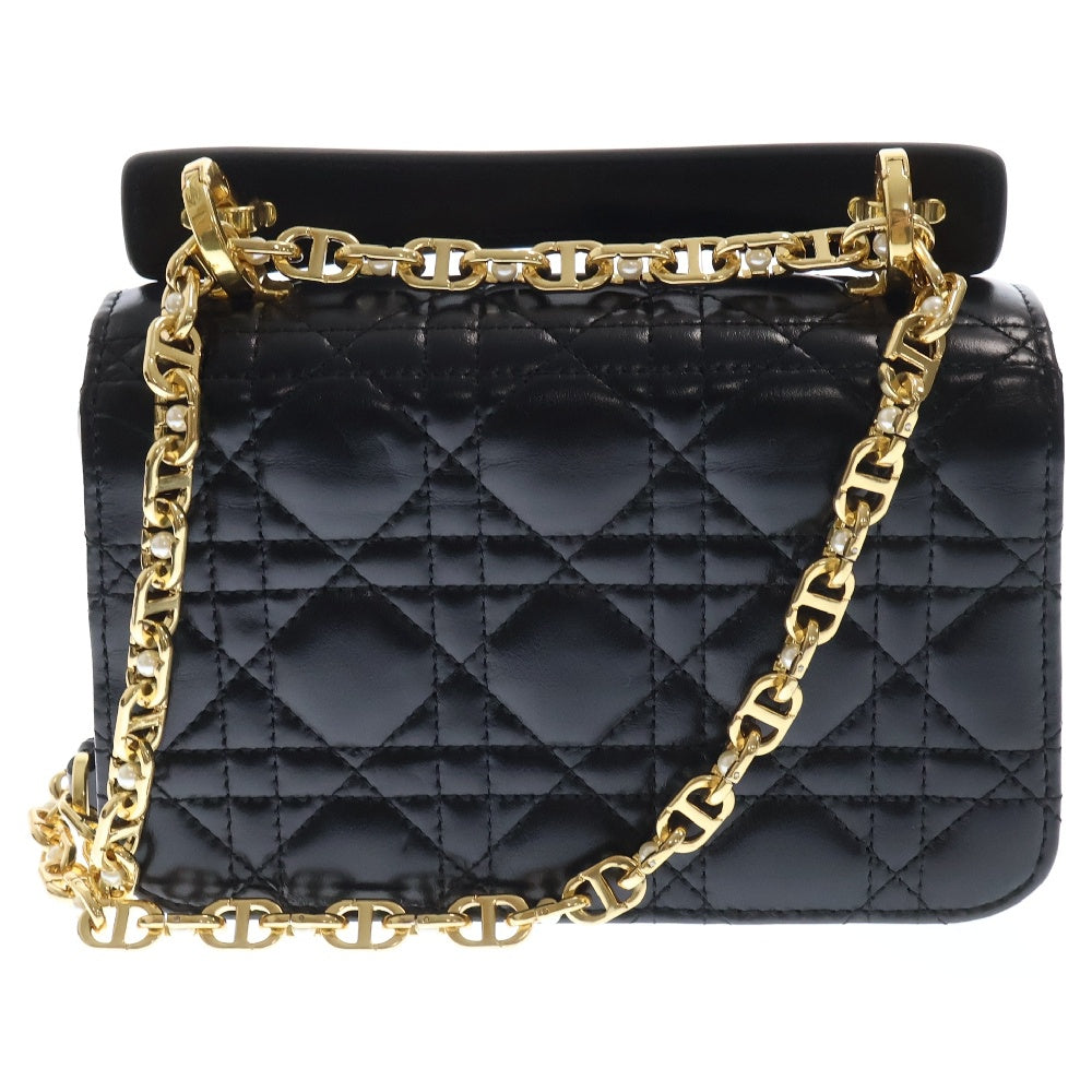 Christian Dior(クリスチャンディオール) ジョリー カナージュ レザー 2WAYハンドバッグ ショルダーバッグ ブラック M9272UBHI-M900