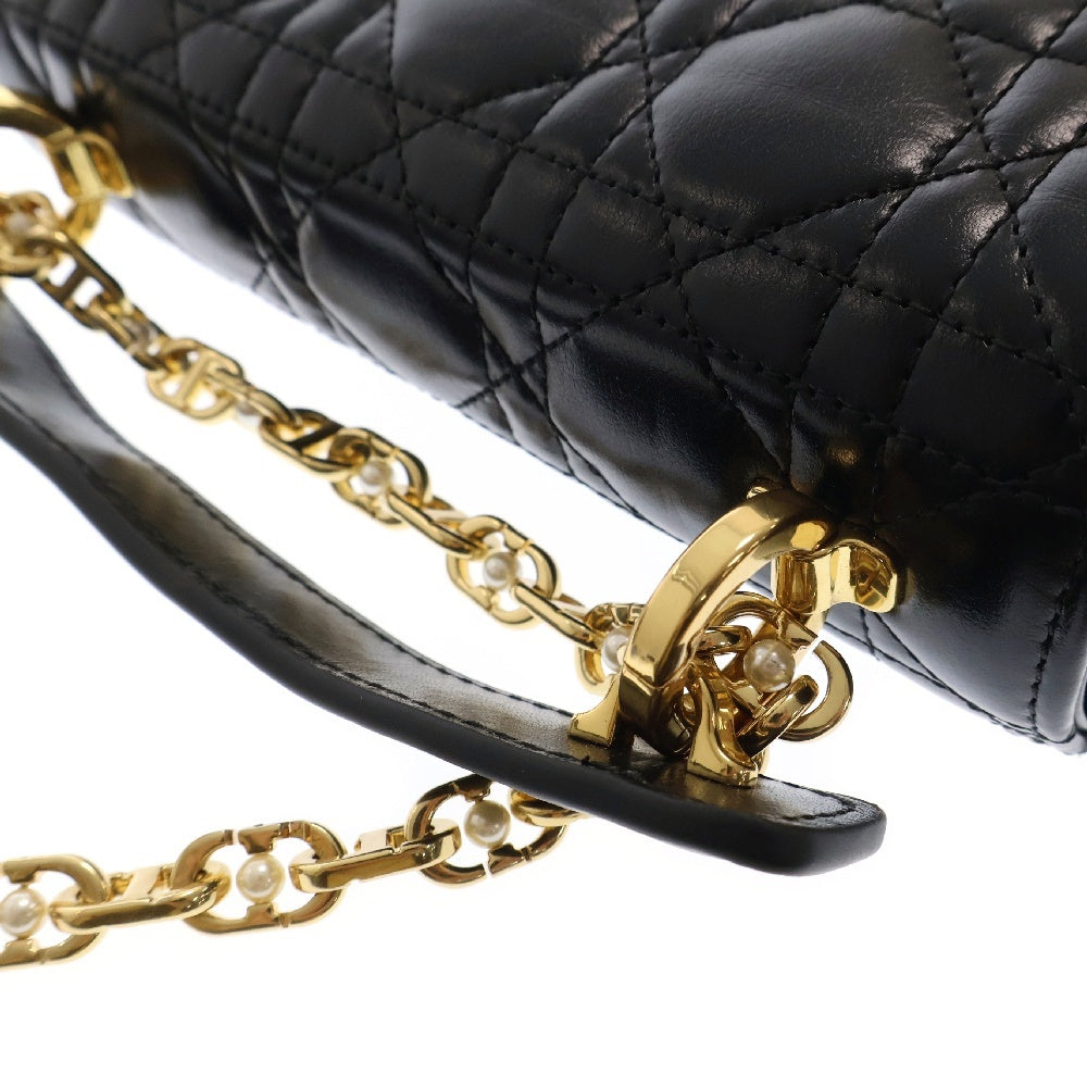 Christian Dior(クリスチャンディオール) ジョリー カナージュ レザー 2WAYハンドバッグ ショルダーバッグ ブラック M9272UBHI-M900
