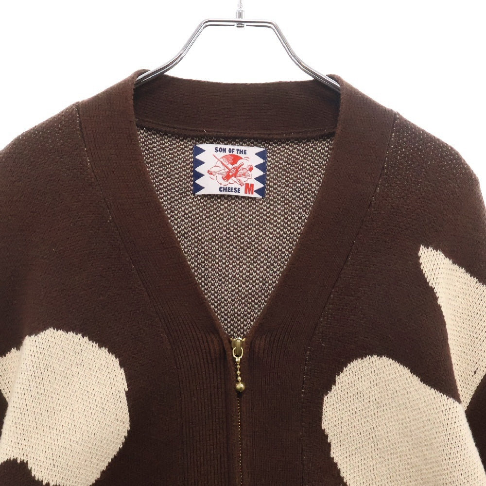 SON OF THE CHEESE(サノバチーズ) 22SS Horse Cardigan SC2210-KN04 ジップアップ ホースカーディガン ブラウン ニット
