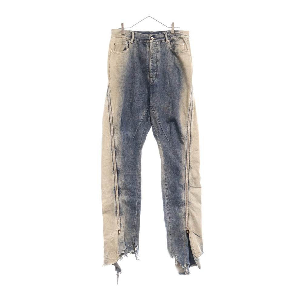 Rick Owens DRKSHDW(リックオウエンス ダークシャドウ) BOLAN BANANA MINERAL PEARL DEGRADE DU01C6363-DMPDE ボランバナナ グラデーションデニム ジップパンツ ブルー