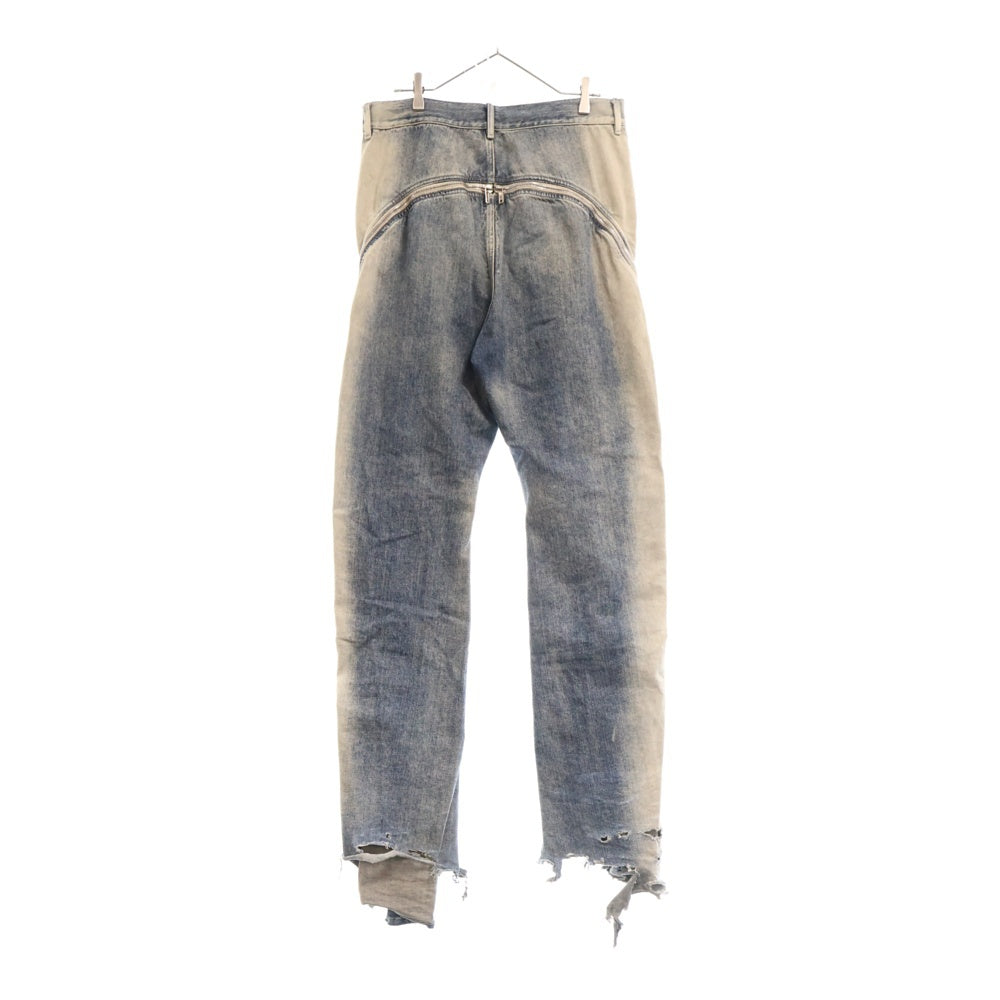 Rick Owens DRKSHDW(リックオウエンス ダークシャドウ) BOLAN BANANA MINERAL PEARL DEGRADE DU01C6363-DMPDE ボランバナナ グラデーションデニム ジップパンツ ブルー