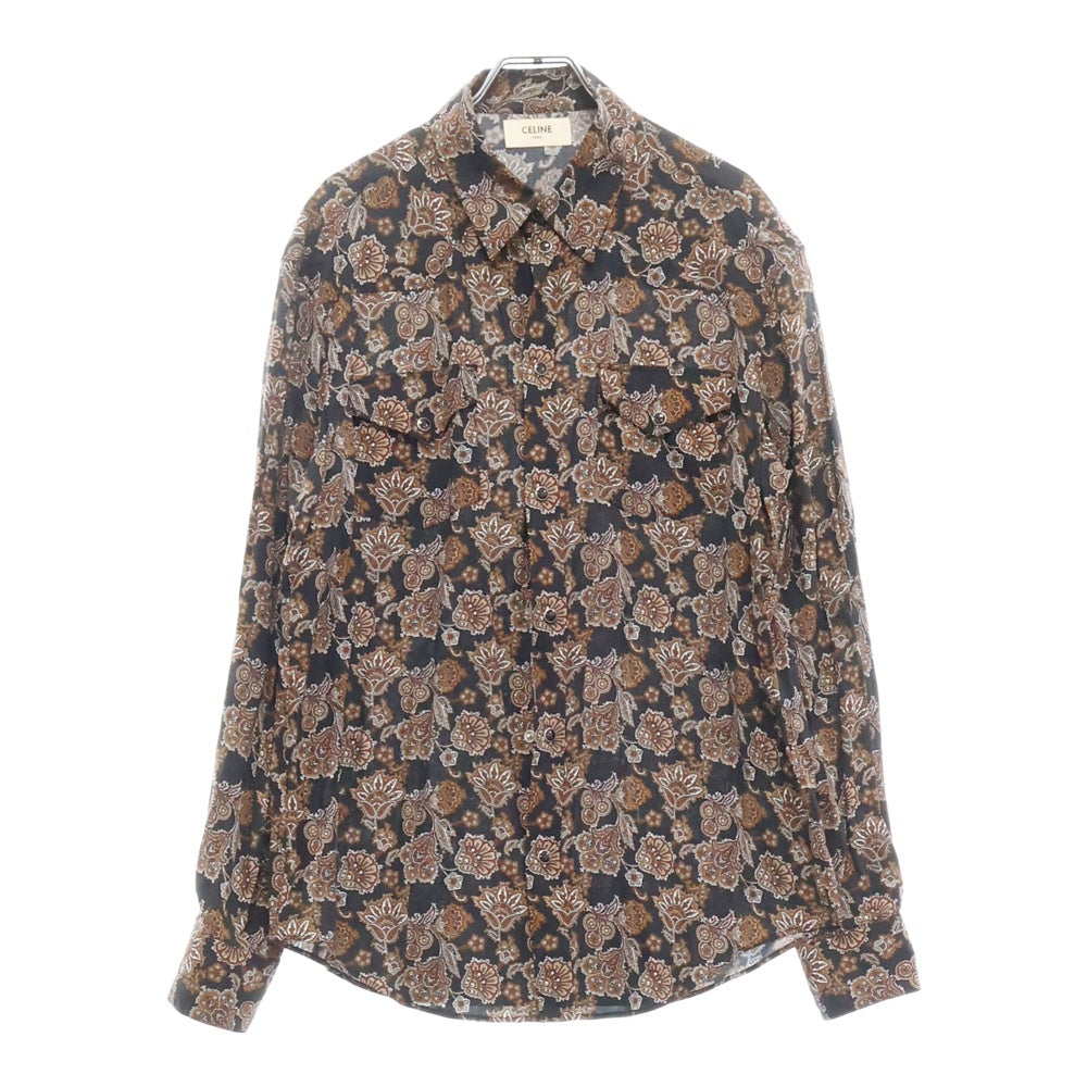 CELINE(セリーヌ) 20AW ペイズリー柄 ウエスタン長袖総柄シャツ 2C143428K マルチ