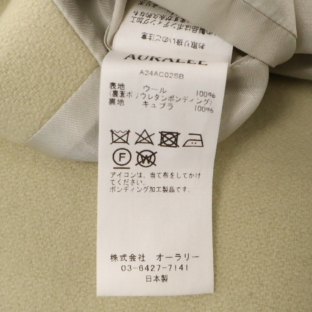 AURALEE(オーラリー) 24AW SPONGE WOOL MELTON P COAT スポンジウール メルトン Pコート イエロー A24AC02SB