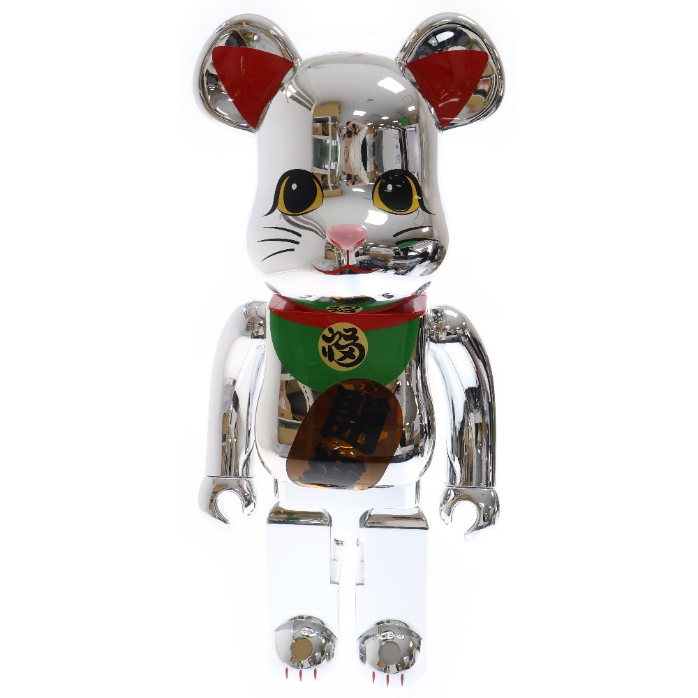 MEDICOM TOY(メディコムトイ) BE@RBRICK 招き猫 銀メッキ 開運招福 400% ベアブリック フィギュア 人形 シルバー