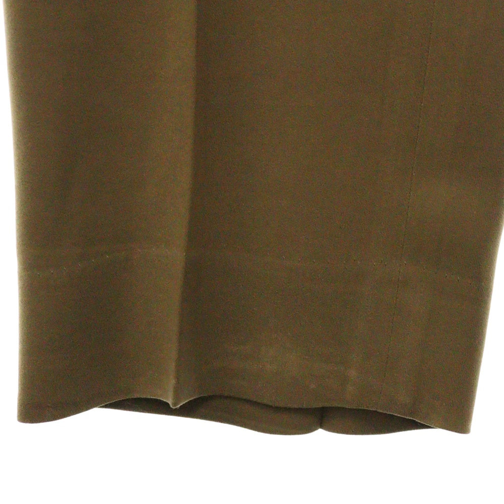 CULLNI(クルニ) 22AW Double Satin Zip Hem Slim Pants 22-AW-005B ダブルサテン ジップスリム パンツ スラックス カーキ