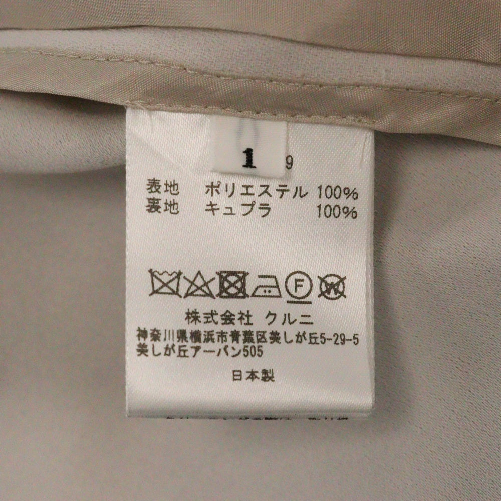 CULLNI(クルニ) 22SS ジップポケット テーラードジャケット 22-SS-019 グレー