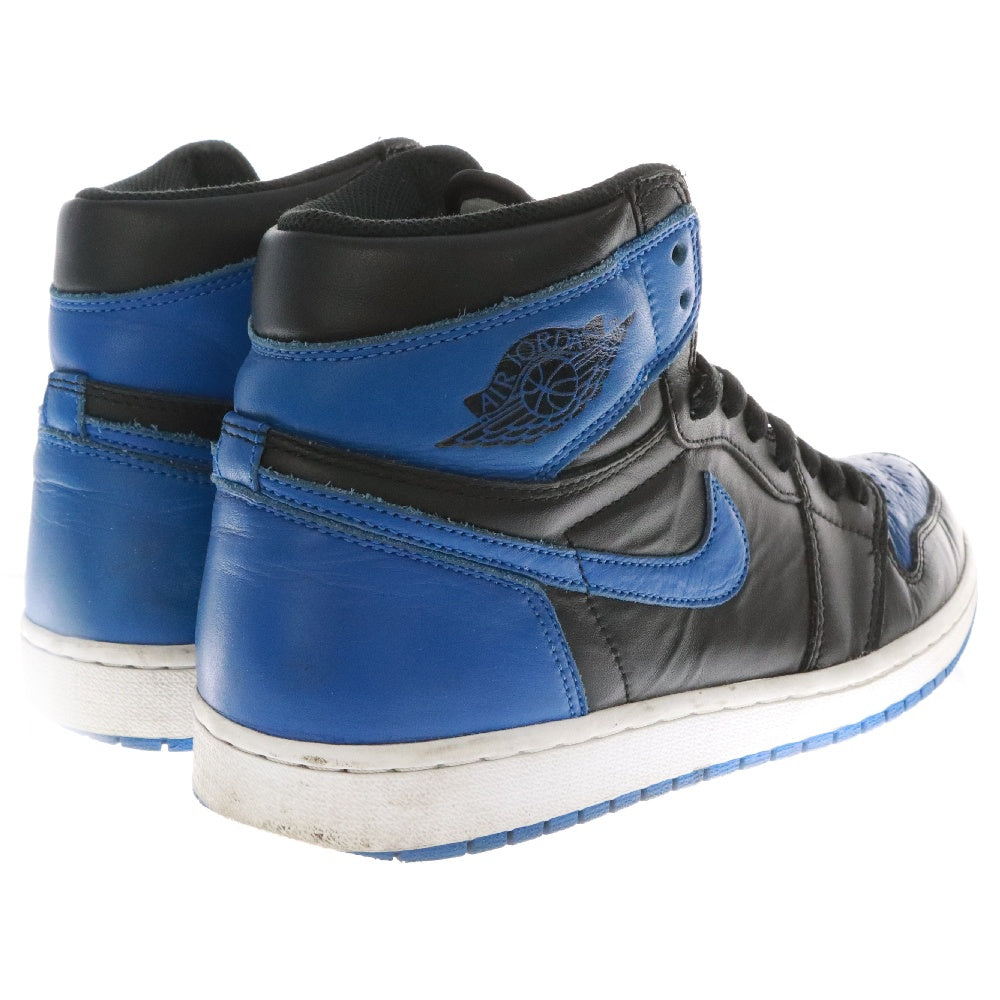 NIKE(ナイキ) AIR JORDAN 1 RETRO HIGH OG ROYAL 555088‐007 エアジョーダン1レトロ ロイヤル ハイカットスニーカー ブラック/ブルー US9.5/27.5cm