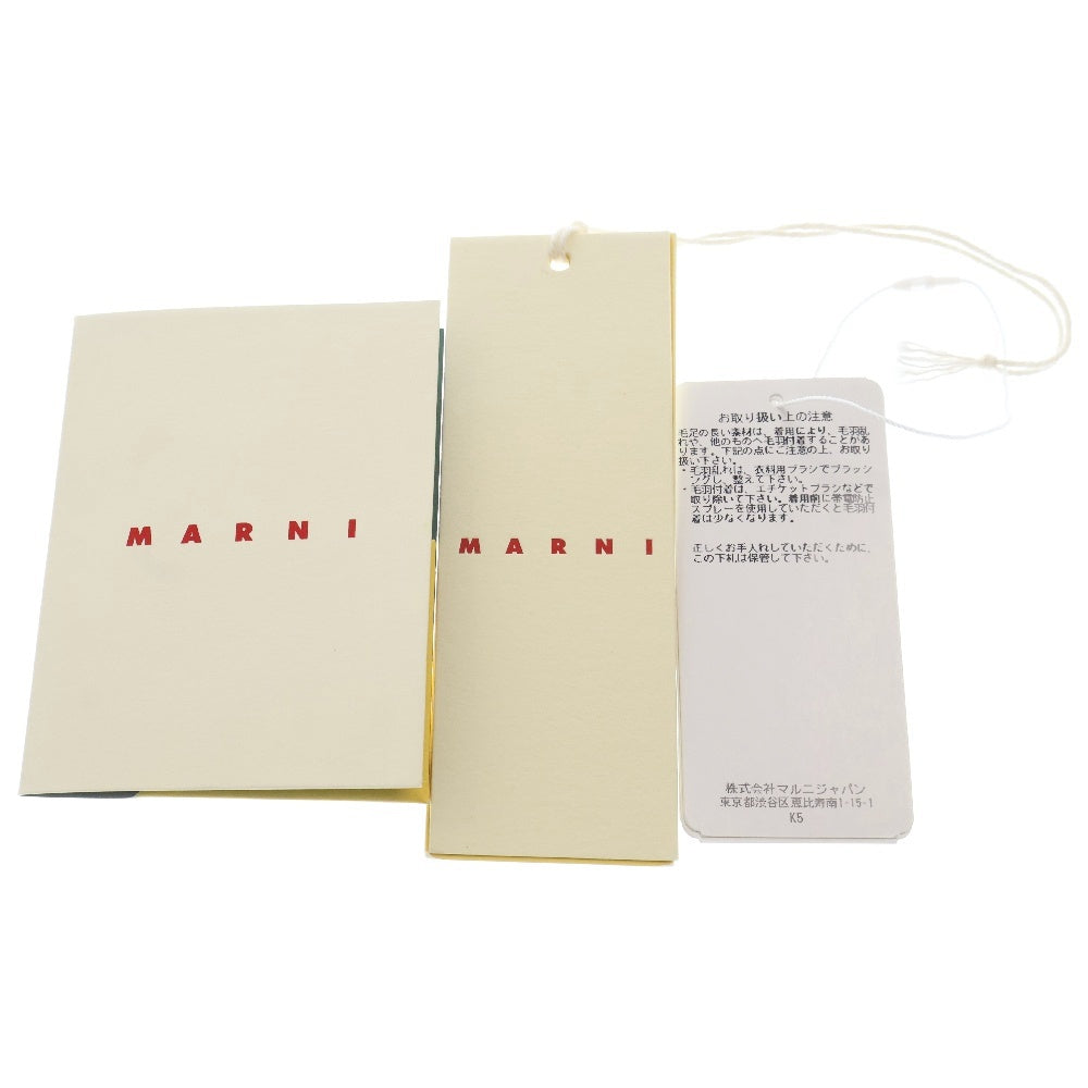 MARNI(マルニ) 23AW ブランドロゴ ワッペン アルパカ フリンジ マフラー ブルー SCMC0059Y0UTW918