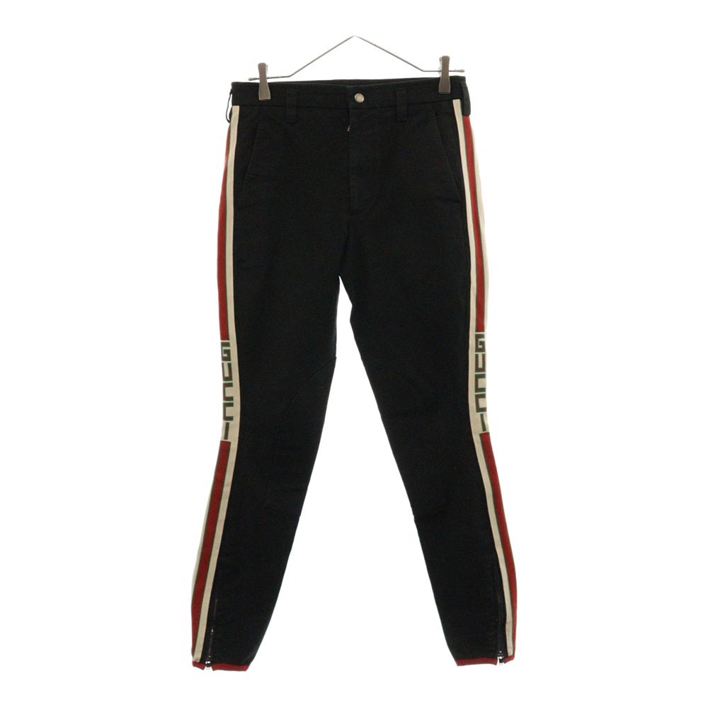 GUCCI(グッチ) 18SS サイドライン ギャバジンテーパード パンツ ブラック 495695