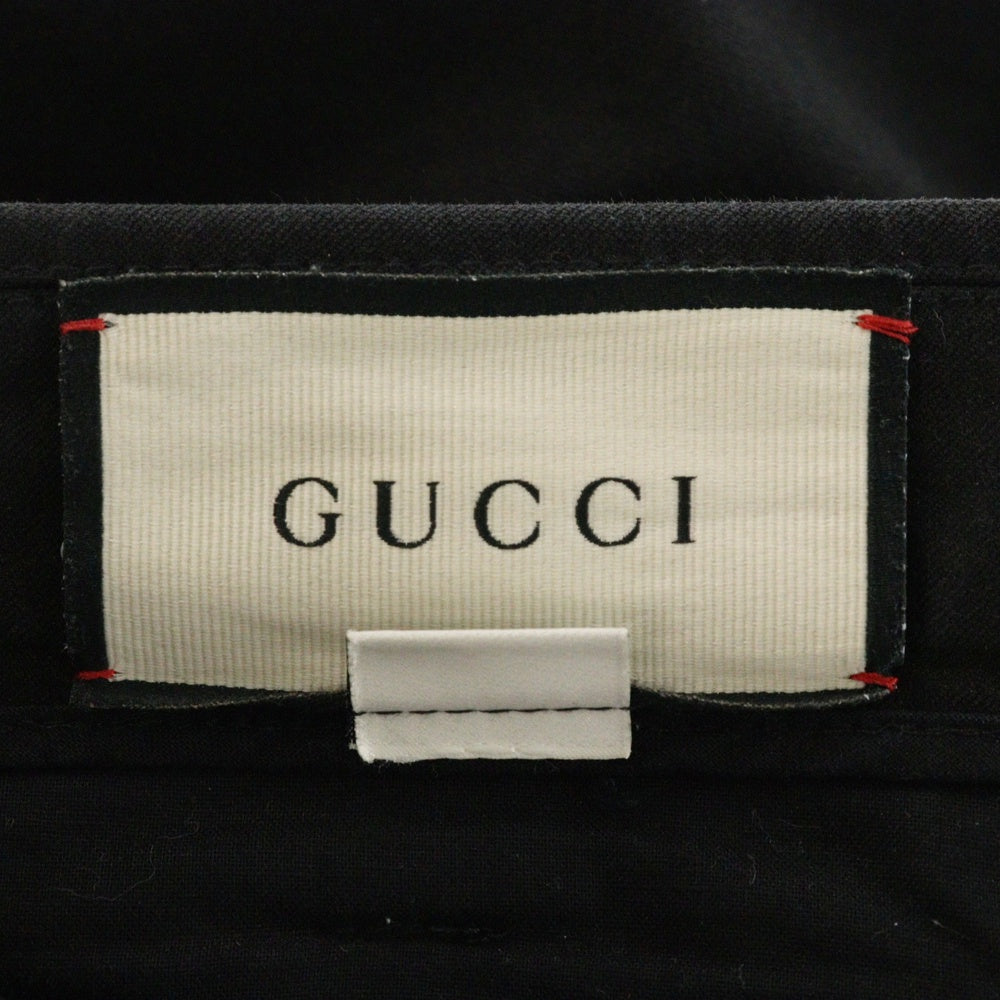 GUCCI(グッチ) 18SS サイドライン ギャバジンテーパード パンツ ブラック 495695