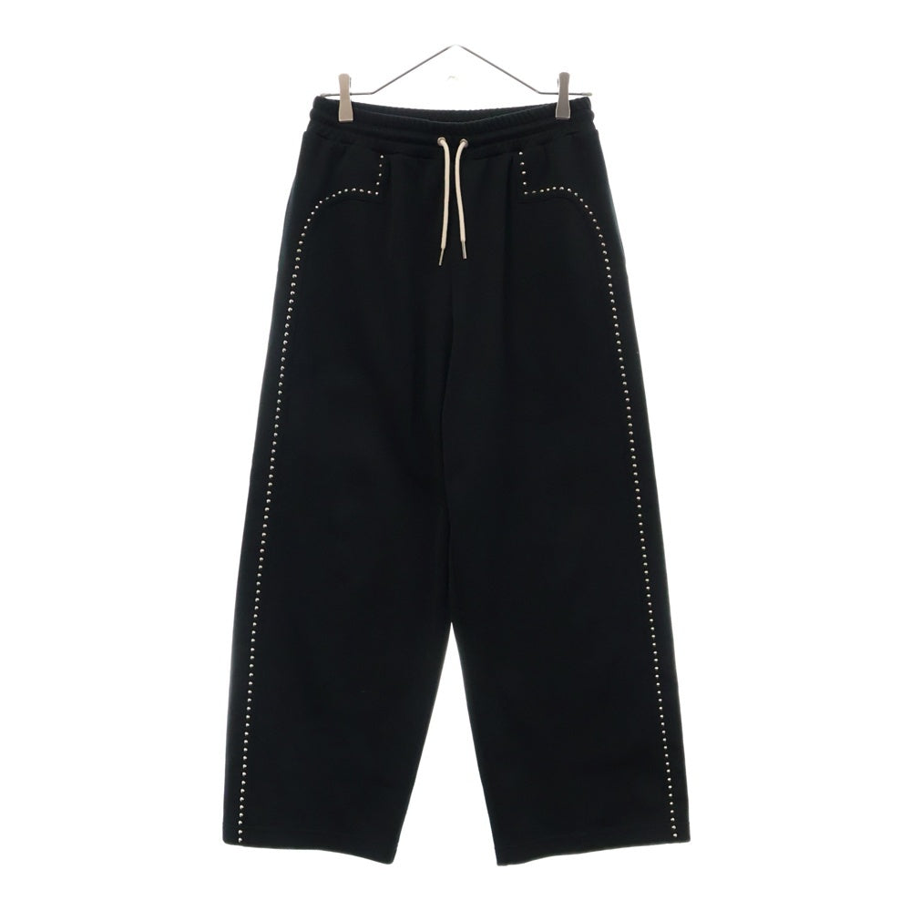 CELINE(セリーヌ) 22SS スタッズ付き ストレート ジョギングパンツ ダブルフェイス ジャージー ブラック 2Z166121O