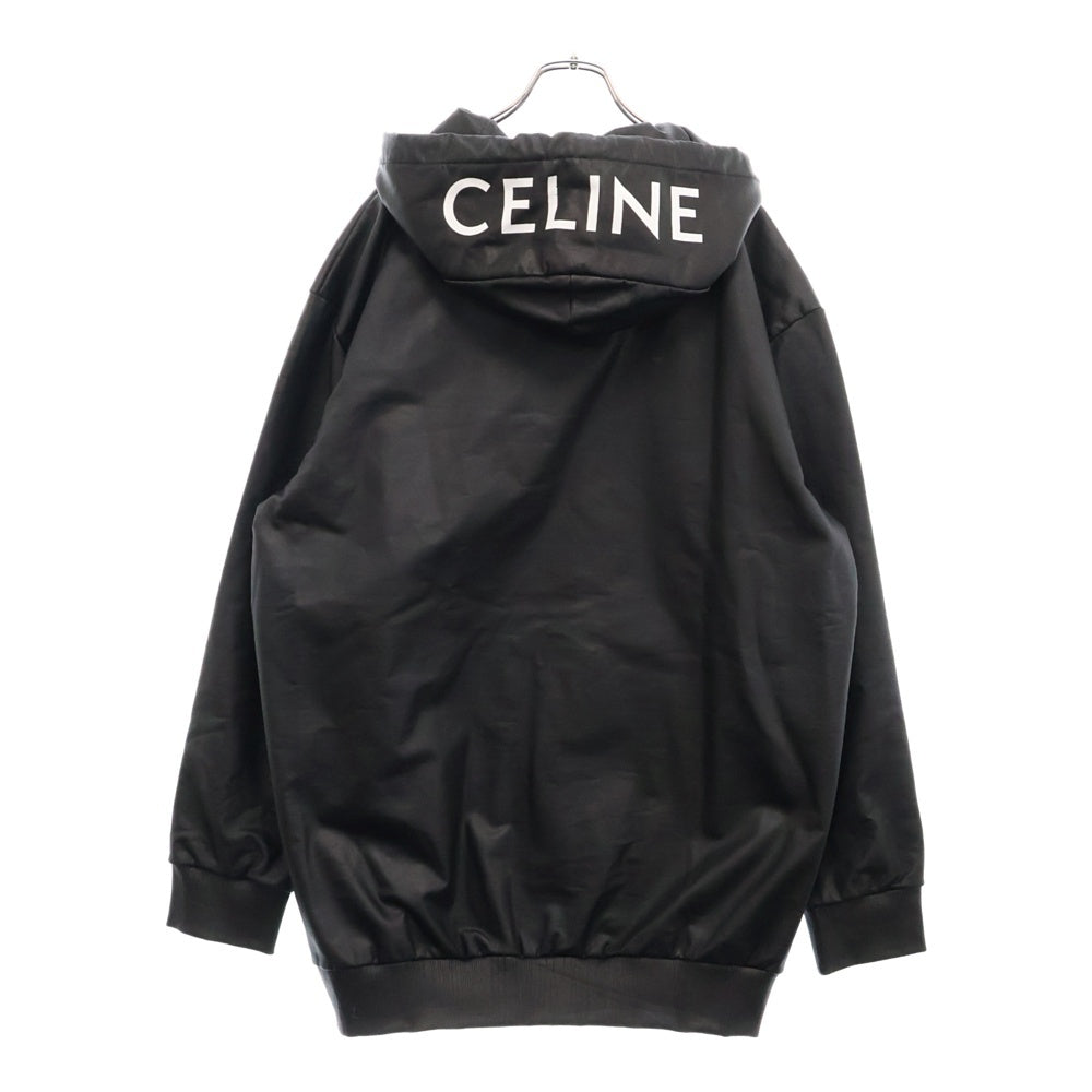 CELINE(セリーヌ) 22SS バックロゴ ジップアップ コーティングジャケット ブルゾン ブラック 2Y621250Q