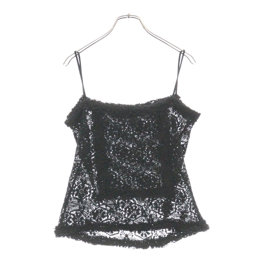 CHANEL(シャネル) 04A ロゴメタル付 レース刺繍 キャミソール カットソー レディース ブラック P24544