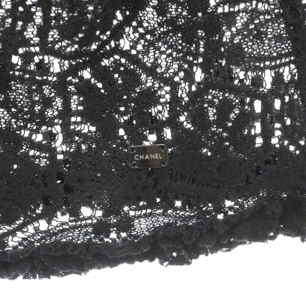 CHANEL(シャネル) 04A ロゴメタル付 レース刺繍 キャミソール カットソー レディース ブラック P24544