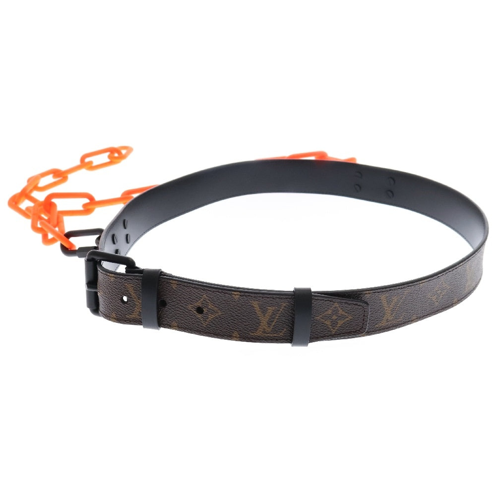 LOUIS VUITTON(ルイヴィトン) 19SS MP228 モノグラムサンチュールシグネチャー チェーン付き レザーベルト ブラウン