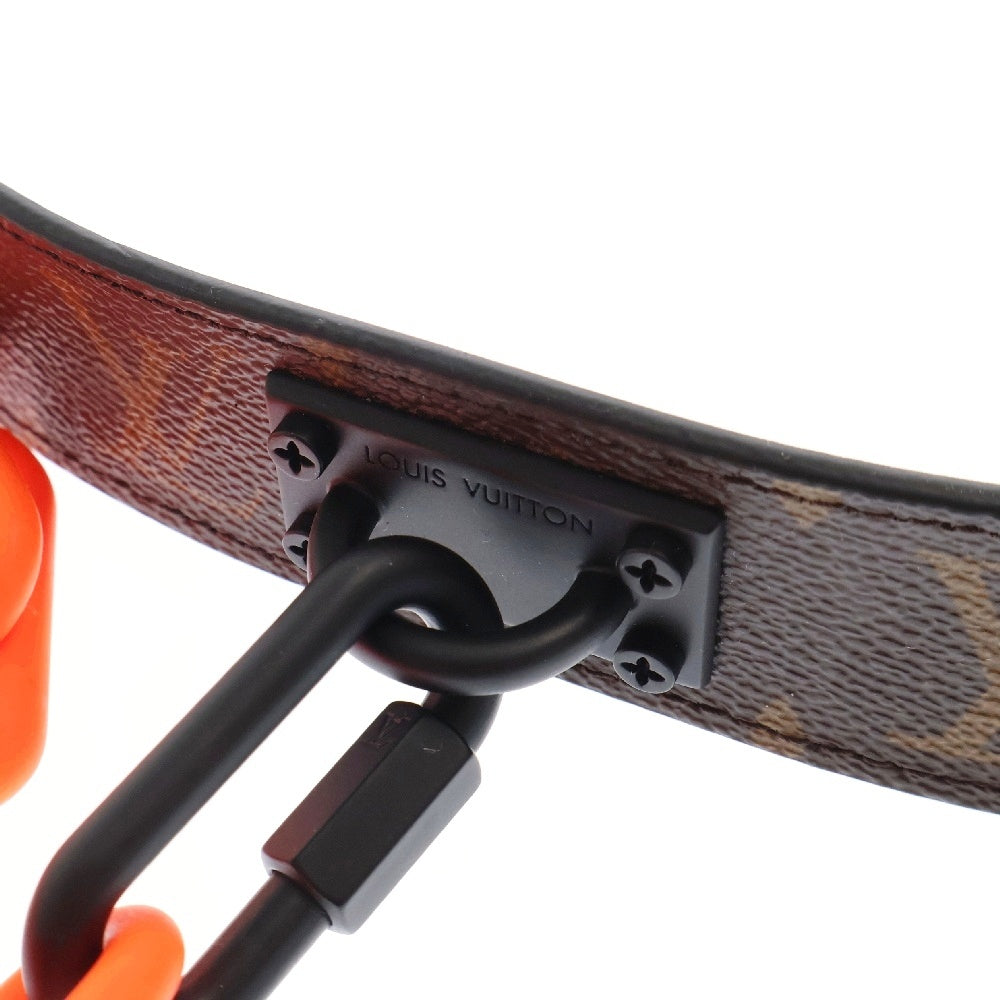 LOUIS VUITTON(ルイヴィトン) 19SS MP228 モノグラムサンチュールシグネチャー チェーン付き レザーベルト ブラウン