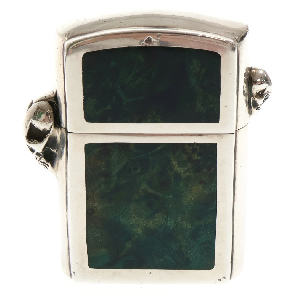 STANLEY GUESS(スタンリーゲス) Wood Inlaid lighter スカル ラージウッドインレイライター シルバー