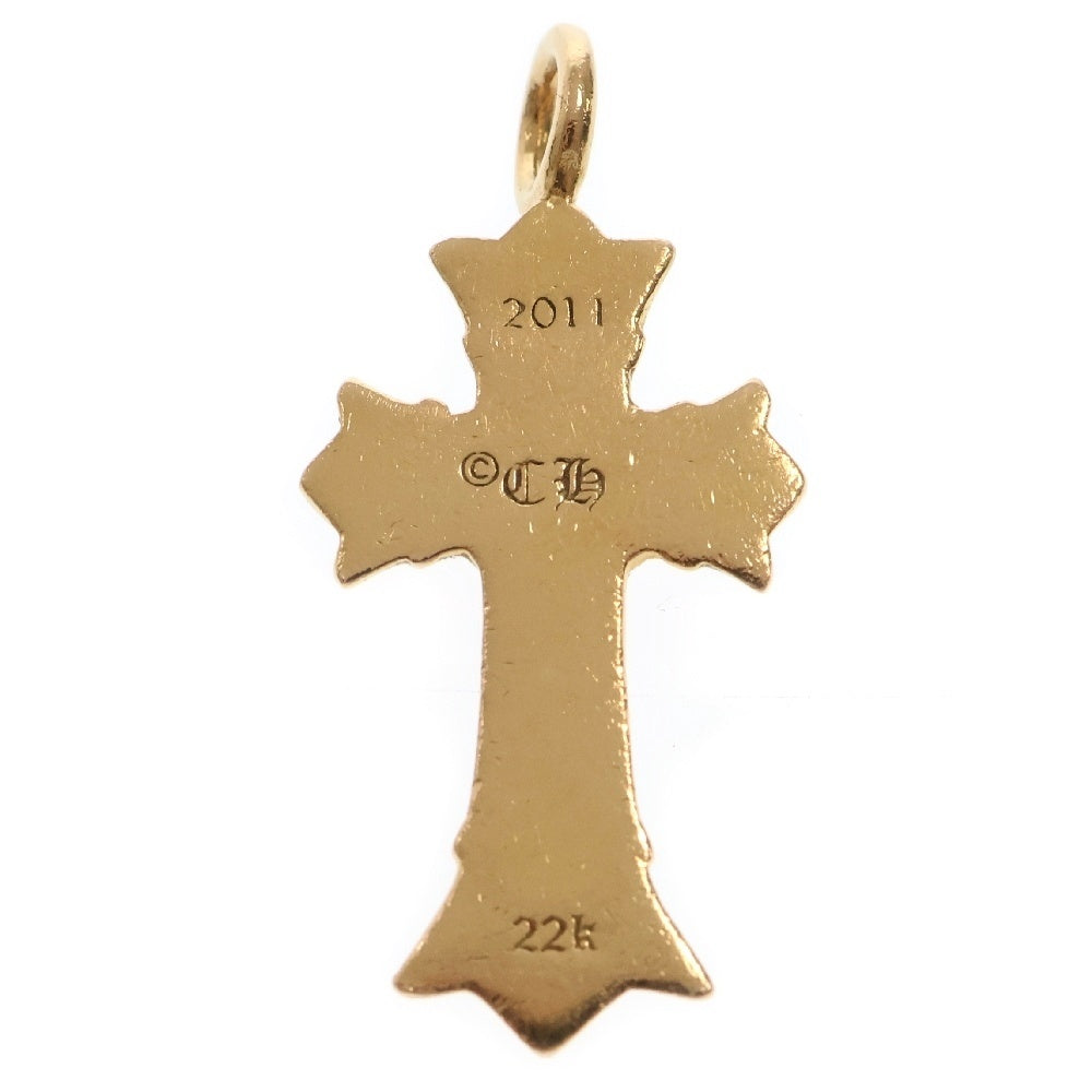 CHROME HEARTS(クロムハーツ) 22K DBL CH CRS P/DIA ダブルCHクロスチャーム PAVEダイヤ ペンダントトップ ゴールド BCA029