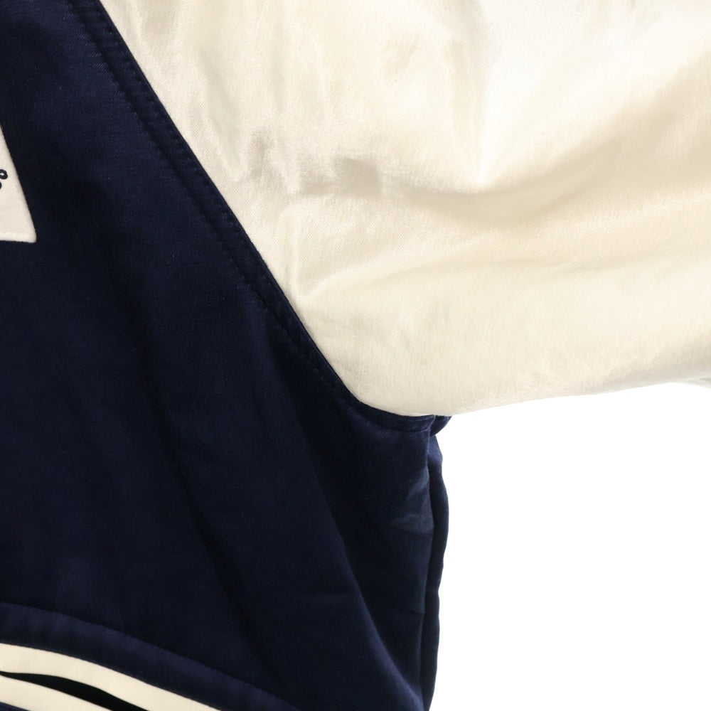 HUMAN MADE(ヒューマンメイド) 25SS SATIN STADIUM JACKET サテン スタジアムジャケット ブルゾン ネイビー HM29JK020