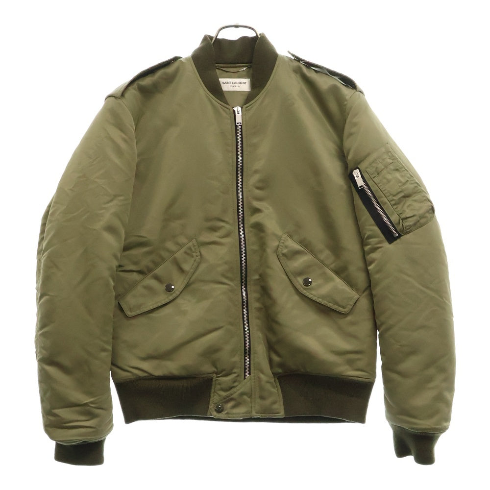 SAINT LAURENT PARIS(サンローランパリ) 15AW エディ期 ジップアップ クラシックボンバージャケット MA-1 397643 YYL53 カーキ