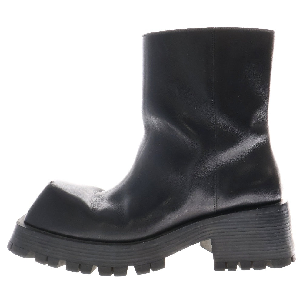 BALENCIAGA(バレンシアガ) TROOPER 678414 スクエアトゥ レザートルーパーブーツ ブラック
