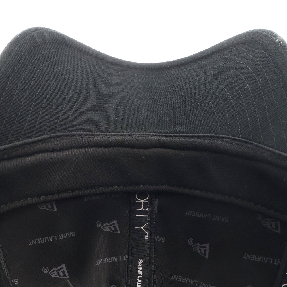 SAINT LAURENT PARIS(サンローランパリ) ×NEWERA ニューエラ モノグラム キャップ 帽子 687687 ブラック