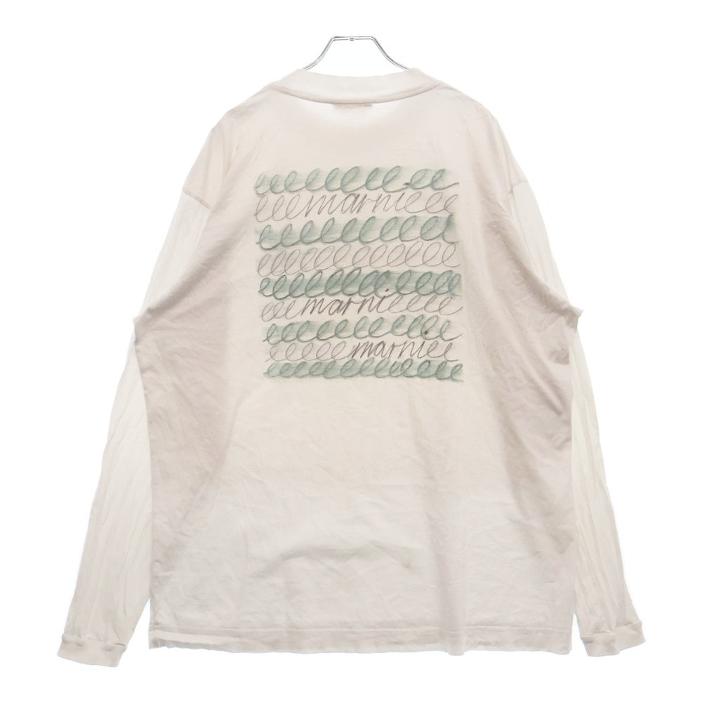 MARNI(マルニ) 24AW バックロゴプリント ロングスリーブ長袖Tシャツ HUMU0242P1 ホワイト