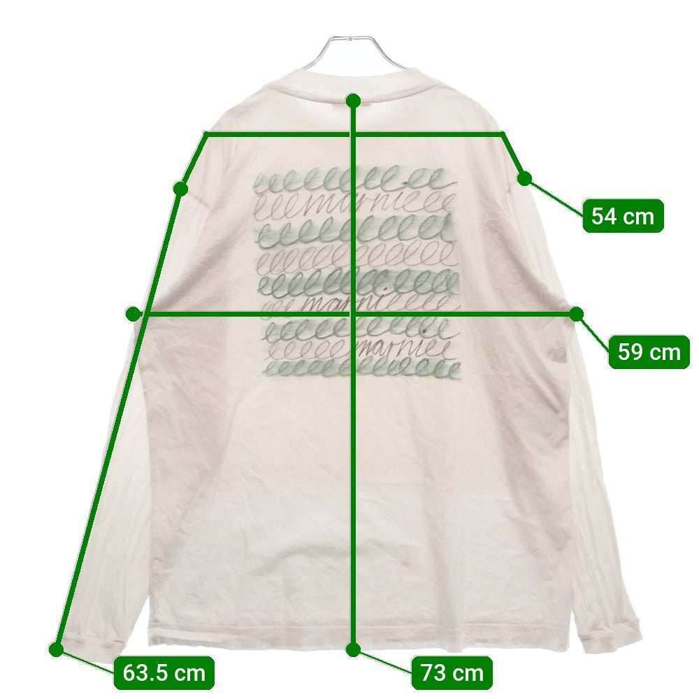 MARNI(マルニ) 24AW バックロゴプリント ロングスリーブ長袖Tシャツ HUMU0242P1 ホワイト