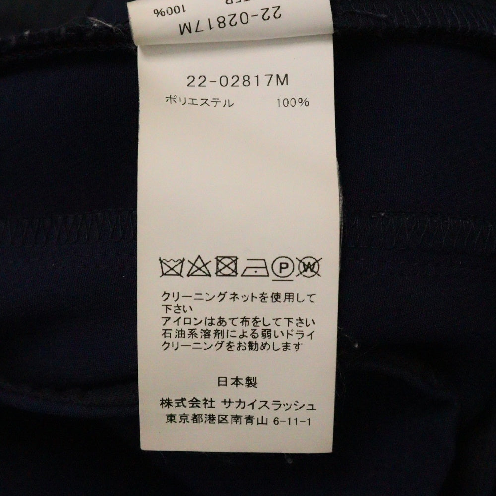 Sacai(サカイ) 22AW 22AWTechnical Jersey Pants 22-02817M テクニカルジャージー ベルテッド スラックスパンツ ネイビー