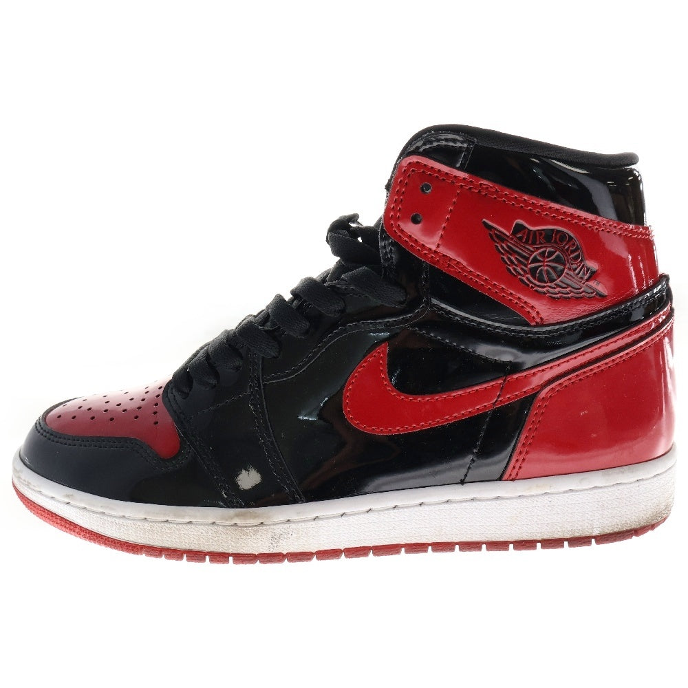 NIKE(ナイキ) AIR JORDAN 1 HIGH OG PATENT BRED 555088-063エアジョーダン1 OG パテント ブレッド ハイカットスニーカー ブラック/レッド US9/27cm