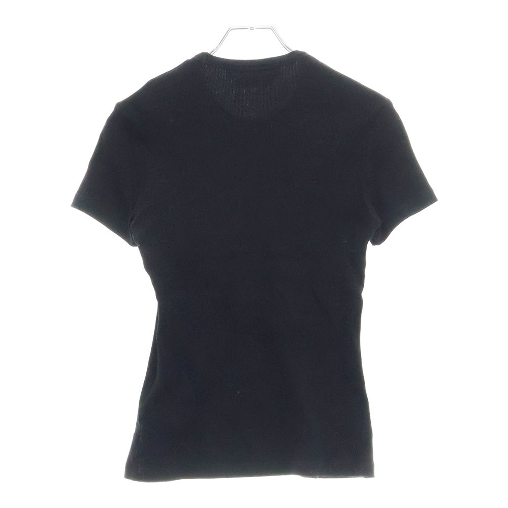 OFF-WHITE(オフホワイト) ロゴププリント 半袖リブニット Tシャツカットソー レディース OWAA065C99JER002 ブラック