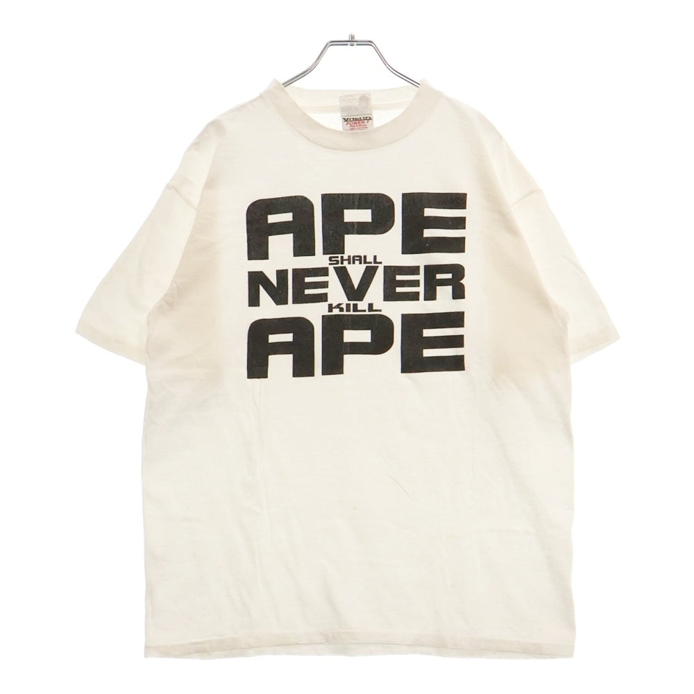 A BATHING APE(アベイシングエイプ) 90S VINTAGE ONEITA タグ APE SHALL NEVER KILL APE プリント 半袖Tシャツ ホワイト